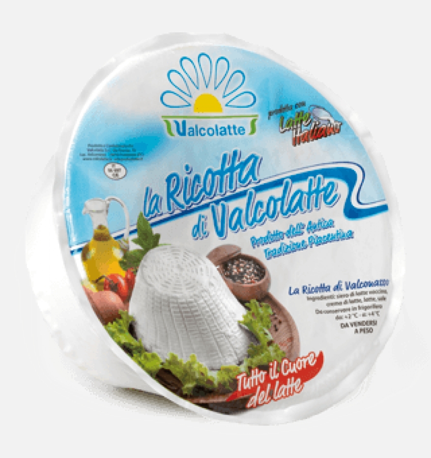 Ricotta vaccina in confezione da 250 gr e da 1 kg